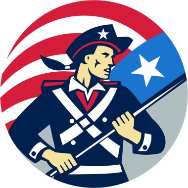 Amerikan vatansever adam ABD bayrağı daire Retro Holding