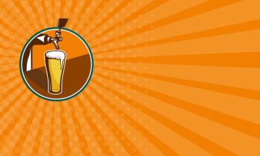 Business card Beer Pint Glass Tap Retro