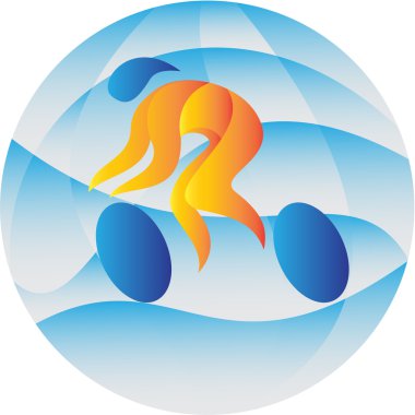 Cyclist Riding Cycling Racing Circle Retro