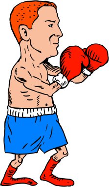 Boxer Fighting Stance Cartoon