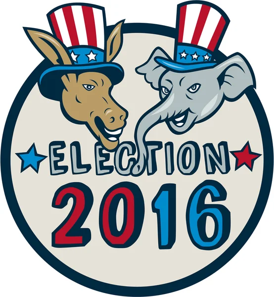 US Election 2016 Mascots — 스톡 벡터