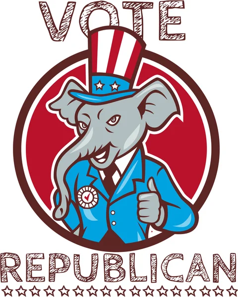 Vote Republican Elephant Mascot — ストックベクタ