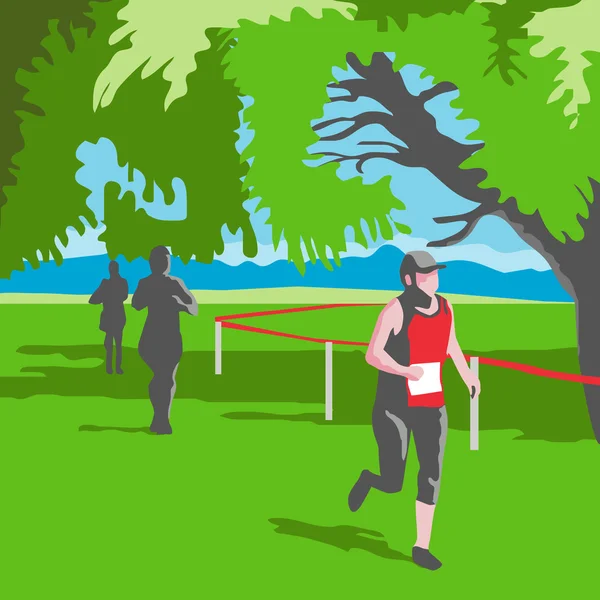 Marathon coureur wpa — Image vectorielle