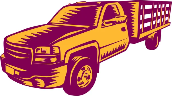Pick-up kamyon gravür — Stok Vektör