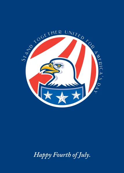 Independence Day Greeting Card-American Bald Eagle Head Side — Φωτογραφία Αρχείου