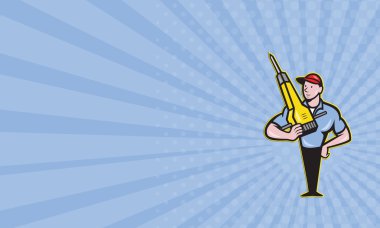 Kartvizit inşaat işçisi matkap pnömatik matkap