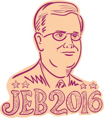 Jeb Bush 2016 Başkan çizgi film 