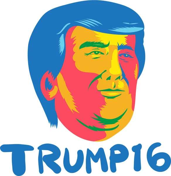 Donald Trump 2016 Voorzitter Cartoon — Stockvector