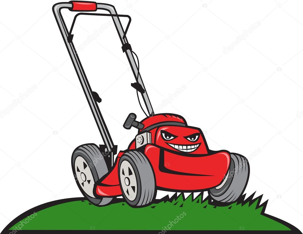 Lawnmower Front Isolated Cartoon