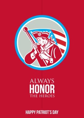 Patriots Day Greeting Card American Patriot Soldier Waving Flag
