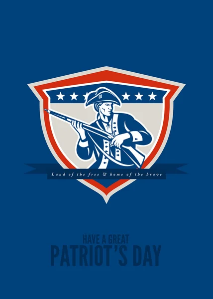 Patriots Day Greeting Card American Patriot Musket Rifle — Stockfoto