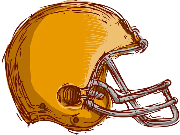 American Football Helmet Drawing — Stock Vector