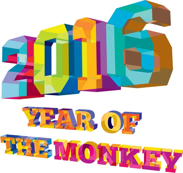 2016 Year of the Monkey Low Polygon — Stok Vektör