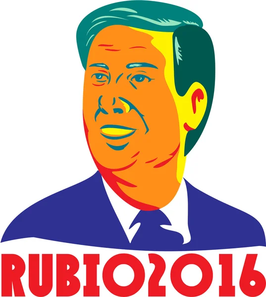 Marco Rubio Presidente 2016 Republicano Retro — Vector de stock