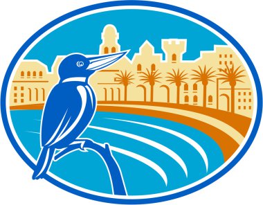 Kingfisher Mediterranean Coast Oval Retro