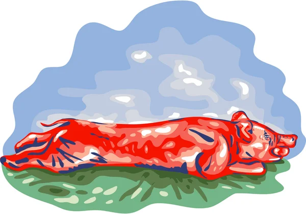 Lechon rôti porc Wpa — Image vectorielle