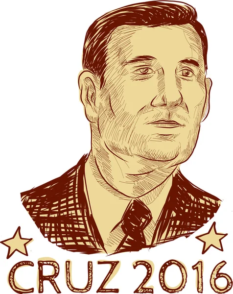 Ted Cruz Presidente 2016 Dibujo — Foto de Stock
