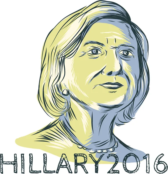 Hillary 2016 Başkan çizim — Stok fotoğraf