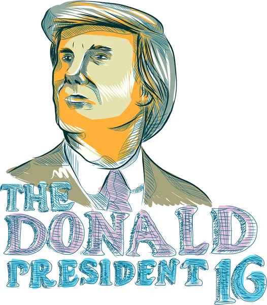 Trump President 2016 Drawing — Stock Photo, Image