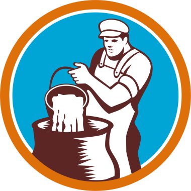 Kova lor daire gravür dökme Cheesemaker
