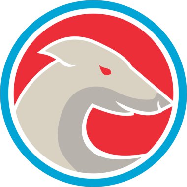 Greyhound köpek baş yan daire Retro