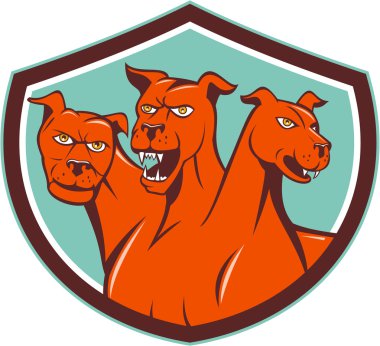 Cerberus zebani çok başlı köpek Crest çizgi film