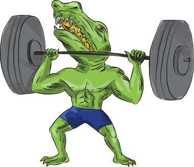 Sobek halterci kaldırma halter karikatür