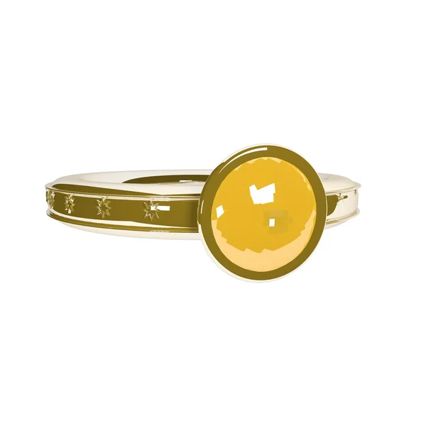 노란 반지, 3d — 스톡 사진