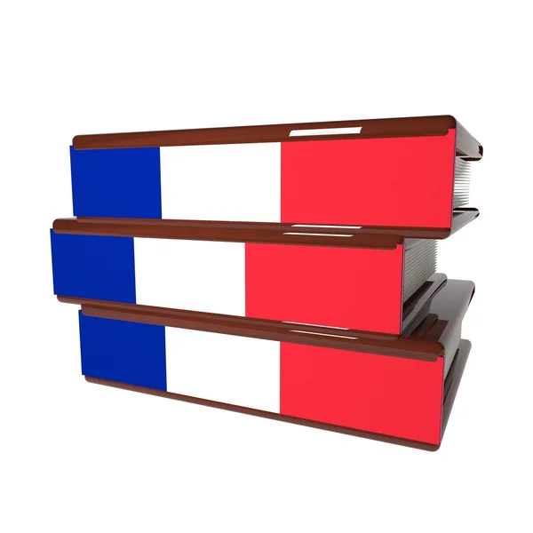 Французские книги изолированы над белым — стоковое фото