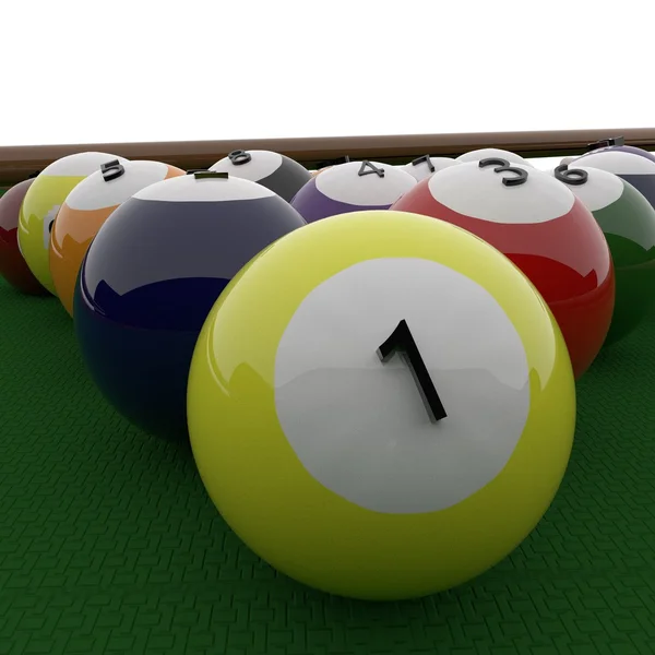 Kulečníkové koule, 3d vykreslování — Stock fotografie