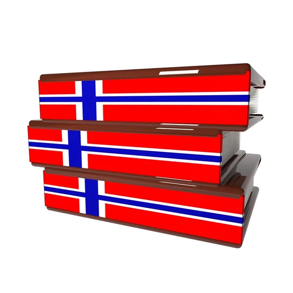 Noruega livros isolados sobre branco — Fotografia de Stock