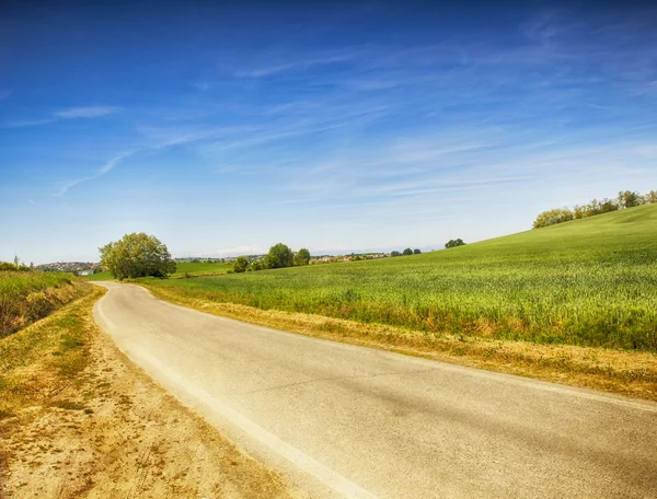 Landschap met weg — Stockfoto