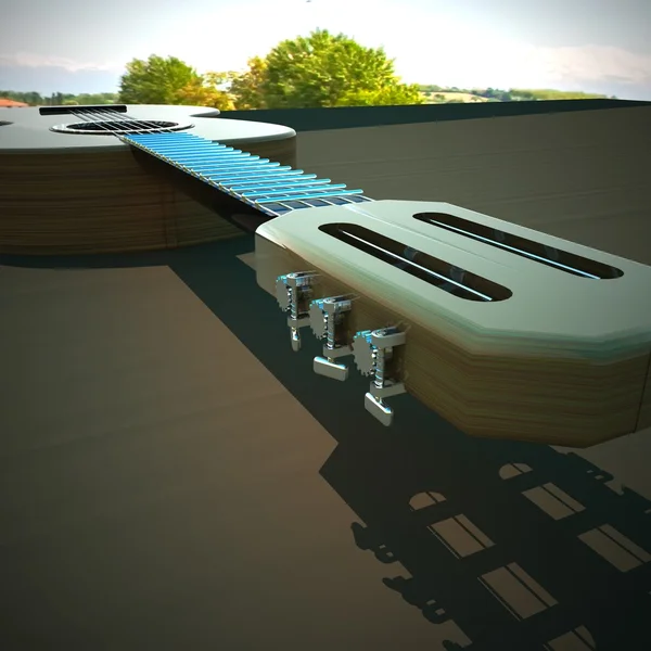 Gitara akustyczna 3d — Zdjęcie stockowe