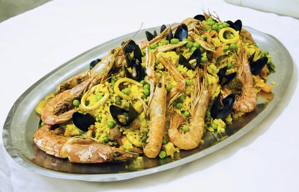 Paella s mořskými plody — Stock fotografie