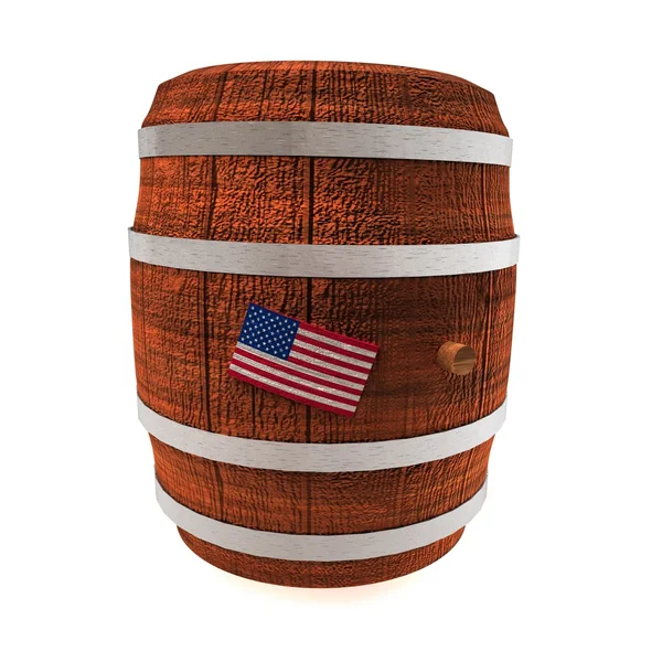 Barrel of wine with USA flag — Stock Photo, Image