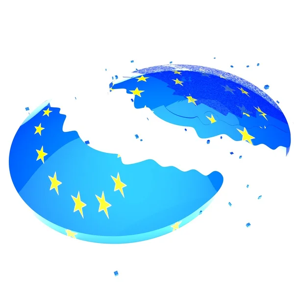 EU symbol broken up — Stock Photo, Image