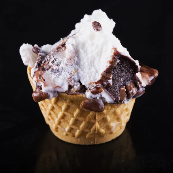 Ice cream in small cone — Stock Photo, Image