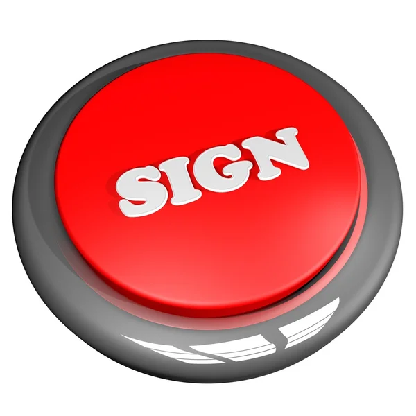 Sign button isolated over white — Stock Photo, Image
