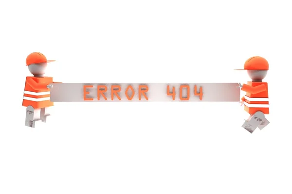 Pracovníkům, kteří nápis se slovy "Chyba 404" — Stock fotografie