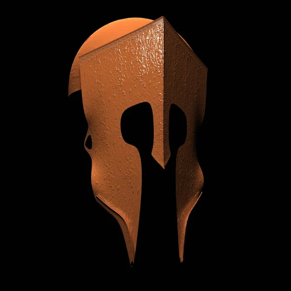 Spartan Battle Mask Black Background Rendering — Stock Photo, Image