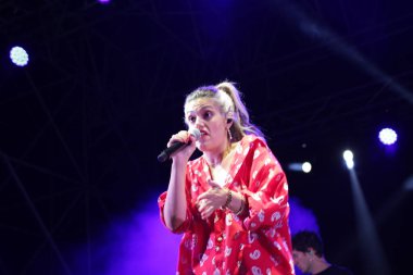 23 Temmuz 2021 - Margherita Vicario 2021 Goa-Boa Festivali için İtalya 'nın Cenova kentindeki Porto Antico' da Arena del Mare 'de canlı performans sergiliyor.