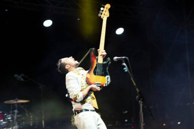 18 Temmuz 2021 - I Ministri, İtalyan rock grubu, 2021 Balena Festivali için Cenova, İtalya 'daki Porto Antico' daki Arena del Mare 'de canlı performans