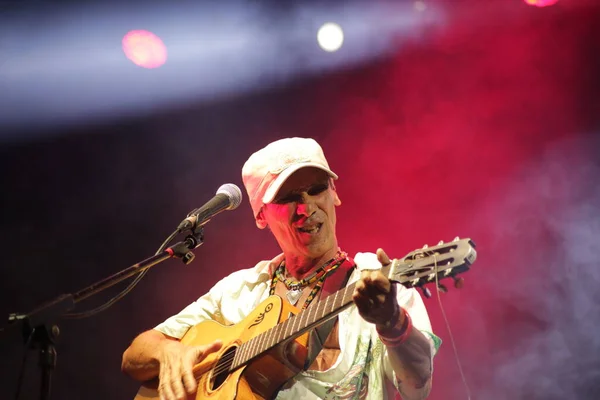 Juillet 2021 Genoa Italie Manu Chao Ses Musiciens Jouent Direct — Photo