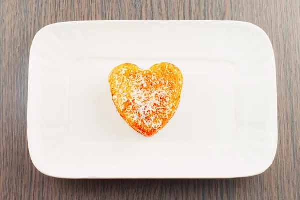 Biscuit in shape of heart — Stock Photo, Image