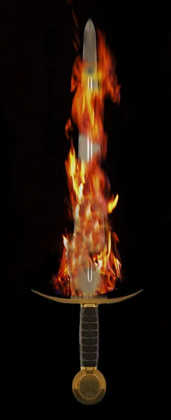 Flaming kılıç — Stok fotoğraf