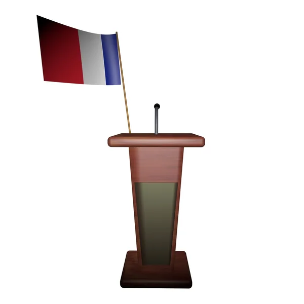 Подиум и флаг Франции — стоковое фото