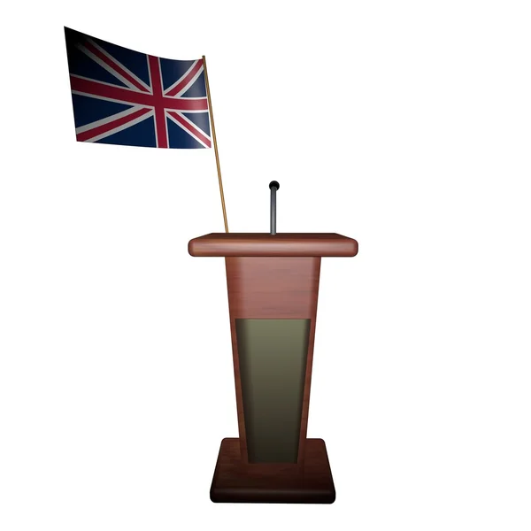 Podium and UK flag — Stock Photo, Image