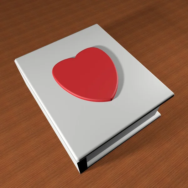 Heart on book — Stock Photo, Image