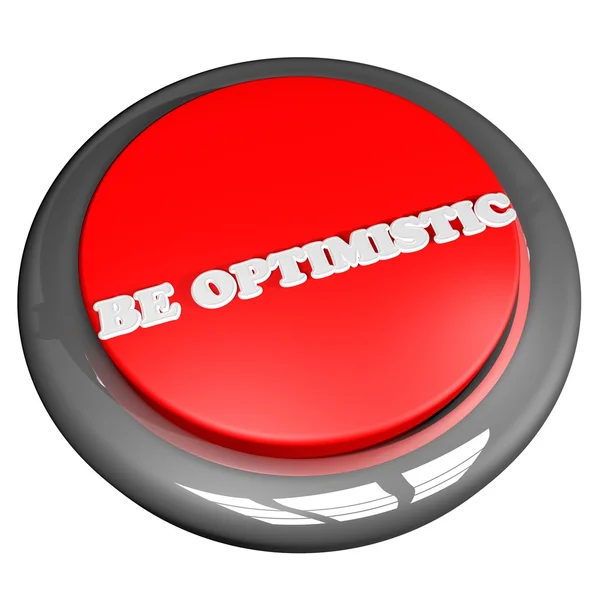 Be optimistic button — Zdjęcie stockowe