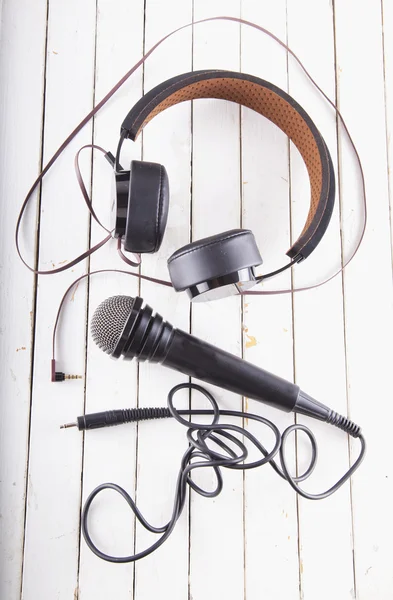 Ακουστικά και μικρόφωνο — Φωτογραφία Αρχείου